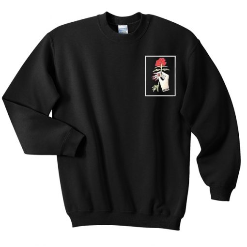 rose hand sweatshirt