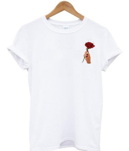 rose hand tshirt