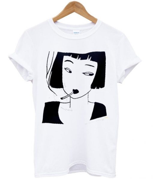 smoking girl t-shirt