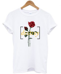 destroy red rose t-shirt