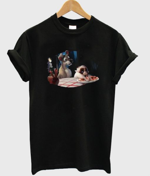 grumpy cat and tramp t-shirt