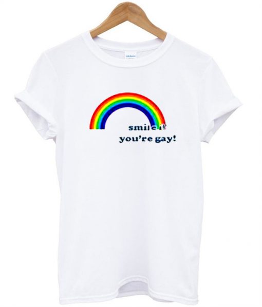 rainbow smile if you're gay t-shirt