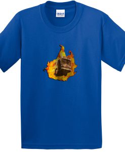 flaming bus tshirt