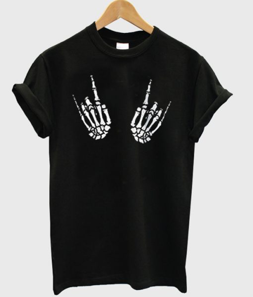 skeleton rock hand t-shirt