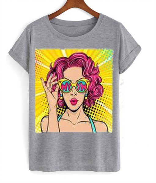 wow pop art face t-shirt