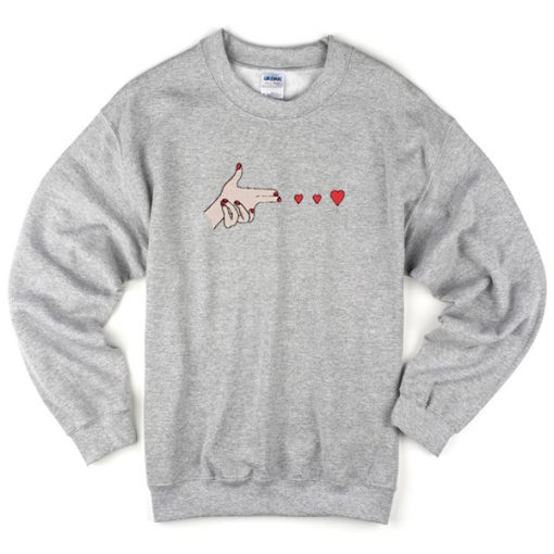 hand shoot love sweatshirt