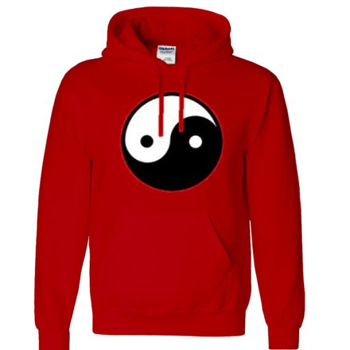 yin yang logo red hoodie