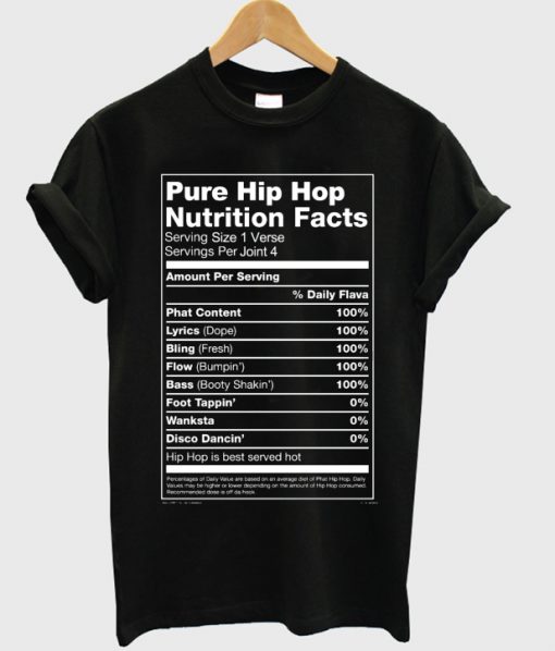 Pure Hip Hop Nutrition Facts T-shirt