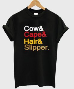 cow cape hair slipper t-shirt