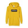 yellow font hoodie