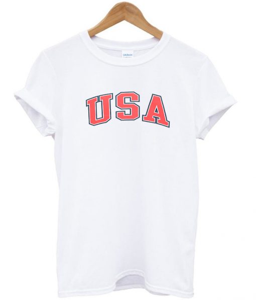 USA red font t-shirt