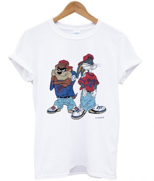 tasmania and bugs bunny hip hop t-shirt