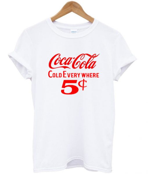 coca cola cold every where t-shirt