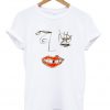 drawn face t-shirt