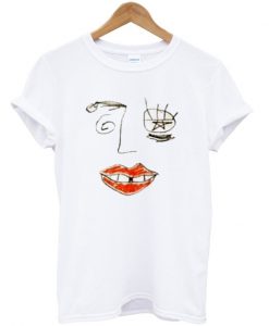 drawn face t-shirt