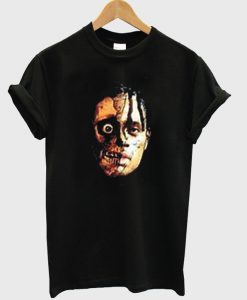 half skull face t-shirt