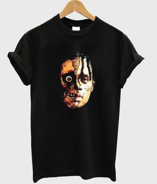 half skull face t-shirt