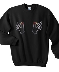 twin hand boobs sweatshirt