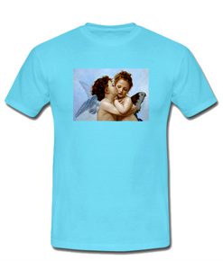 kiss angel light blue tshirt