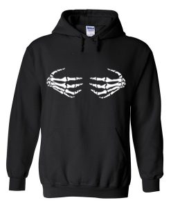 skeleton hands on boobs hoodie