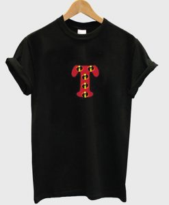 T font logo incredibles style t-shirt