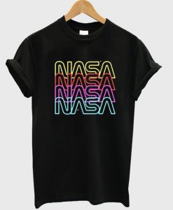 nasa font neon t-shirt