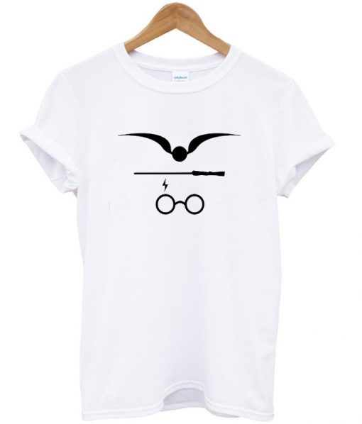 owl wand and glasses harry potter t-shirt