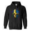 swedish flag splatter skull hoodie