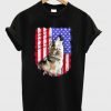 wolf america flag t-shirt