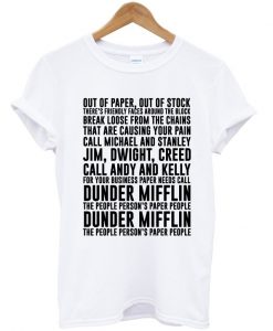 dunder mifflin song t-shirt