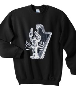 lobster playing harp sweatshirt