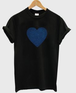 love blue heart t-shirt