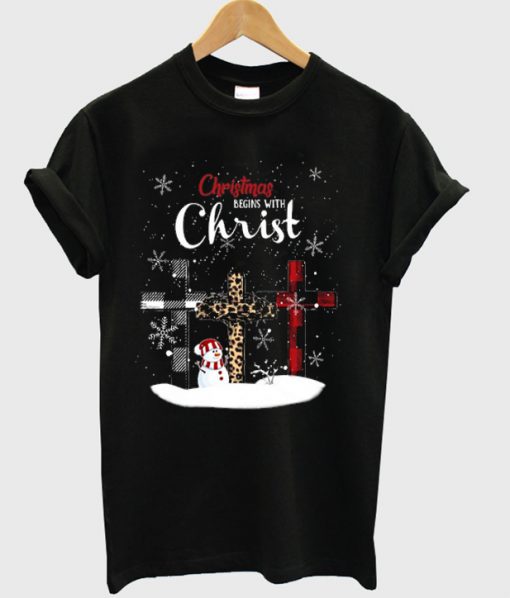 christmas begins with christ t-shirt