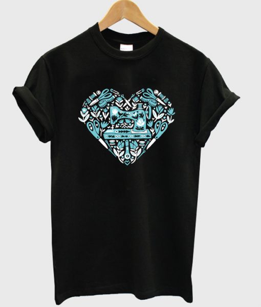 sewing heart t-shirt