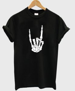 skeleton hand metal t-shirt