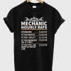 mechanic hourly rate t-shirt