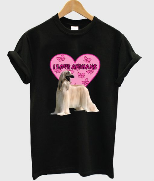 i love afghans dog t-shirt