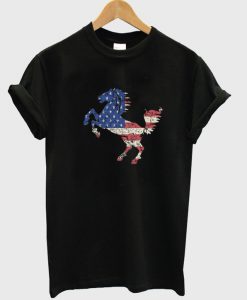 american flag horse t-shirt