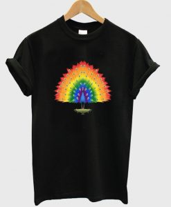 rainbow peacock t-shirt