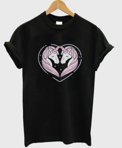 unicorn heart love t-shirt