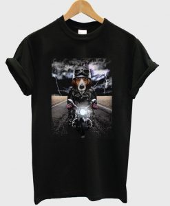 beagle dog on motorcycle t-shirt