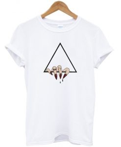 crawling hand triangle t-shirt