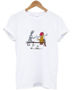 bugs and elmer smoking t-shirt