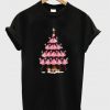 flamingo christmas tree t-shirt