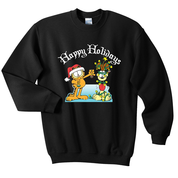 happy holidays garfield sweatshirt