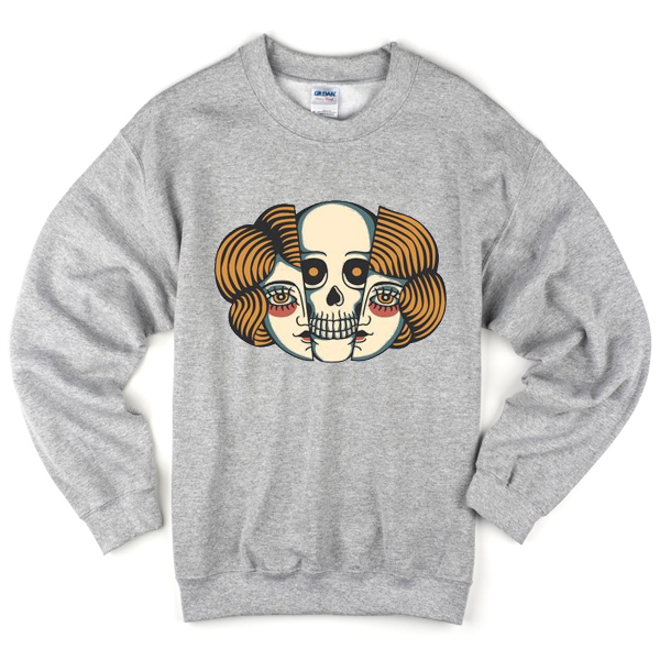 lady and skull sweatshirt