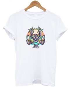 skull summer beach t-shirt