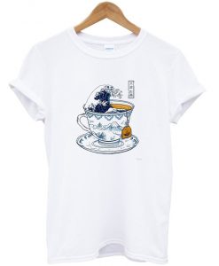 the great wave of kanagawa tea cup t-shirt