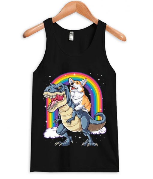 corgi dinosaur t rex tank top