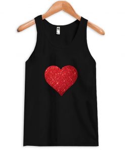 glitter heart muscle tank top